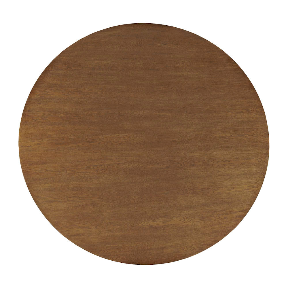 Jofran - Auden 60in Round Mid-Century Modern Fluted Pedestal Base Dining Table in Chestnut - 2421-AUDEN60CSBTKT view 5