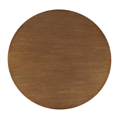 Jofran - Auden 60in Round Mid-Century Modern Fluted Pedestal Base Dining Table in Chestnut - 2421-AUDEN60CSBTKT view 5