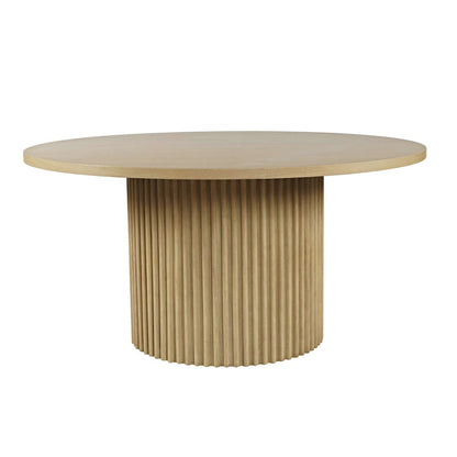 Jofran - Auden 60in Round Mid-Century Modern Fluted Pedestal Base Dining Table in Natural - 2421-AUDEN60NTBKT view 1