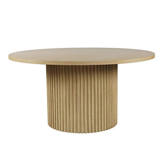 Jofran - Auden 60in Round Mid-Century Modern Fluted Pedestal Base Dining Table in Natural - 2421-AUDEN60NTBKT view 1