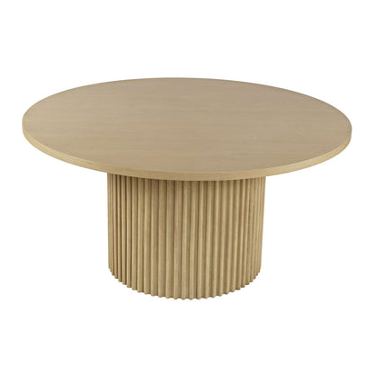 Jofran - Auden 60in Round Mid-Century Modern Fluted Pedestal Base Dining Table in Natural - 2421-AUDEN60NTBKT view 2