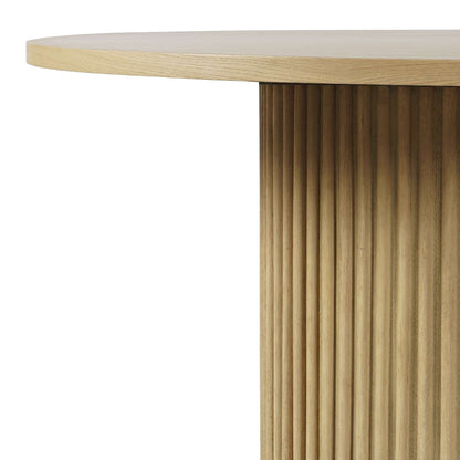 Jofran - Auden 60in Round Mid-Century Modern Fluted Pedestal Base Dining Table in Natural - 2421-AUDEN60NTBKT view 3