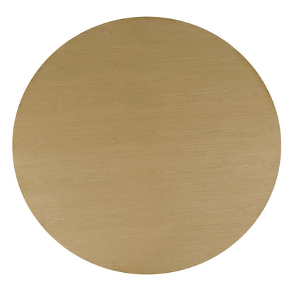 Jofran - Auden 60in Round Mid-Century Modern Fluted Pedestal Base Dining Table in Natural - 2421-AUDEN60NTBKT view 5
