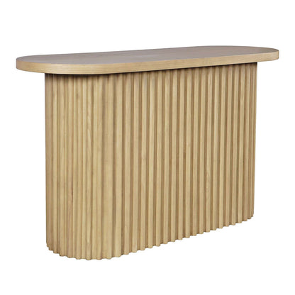 Jofran - Auden Oval Mid-Century Modern Fluted Pedestal Base Sofa Console Table in Natural - 2420-4TBNATKT view 2