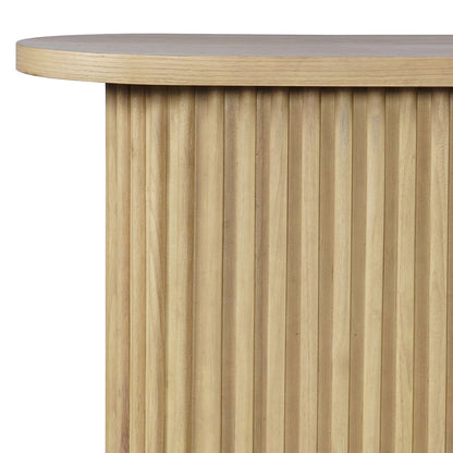 Jofran - Auden Oval Mid-Century Modern Fluted Pedestal Base Sofa Console Table in Natural - 2420-4TBNATKT view 5