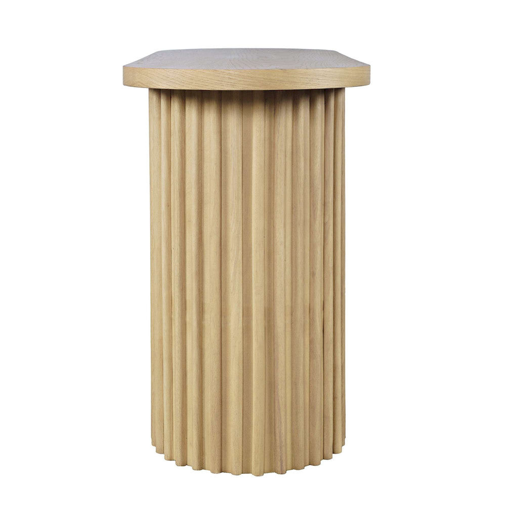 Jofran - Auden Oval Mid-Century Modern Fluted Pedestal Base Sofa Console Table in Natural - 2420-4TBNATKT view 7