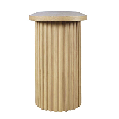 Jofran - Auden Oval Mid-Century Modern Fluted Pedestal Base Sofa Console Table in Natural - 2420-4TBNATKT view 7