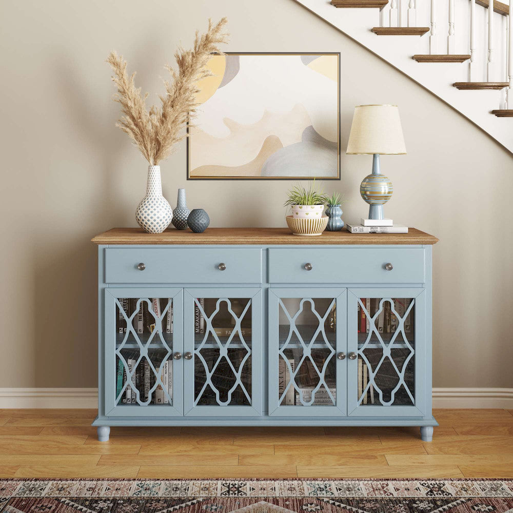 Jofran - Aurora Hills 4 Door Accent Chest - Blue / Bisque - 1997-58 view 9