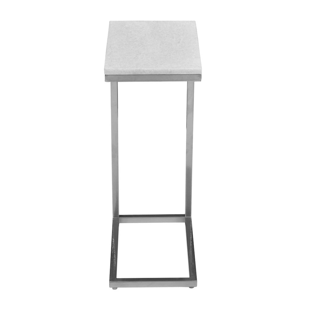 Jofran - Aurora Solid Marble Modern Luxury Glam Accent C-Table (Set of 2) in Chrome - 2330-BIANCO view 1