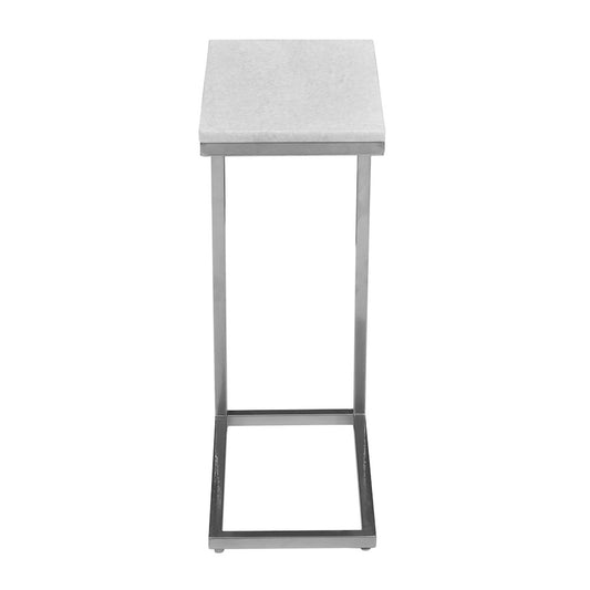 Jofran - Aurora Solid Marble Modern Luxury Glam Accent C-Table (Set of 2) in Chrome - 2330-BIANCO view 1