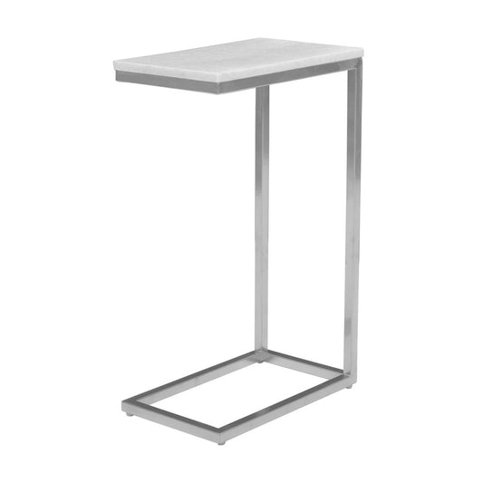 Jofran - Aurora Solid Marble Modern Luxury Glam Accent C-Table (Set of 2) in Chrome - 2330-BIANCO view 2