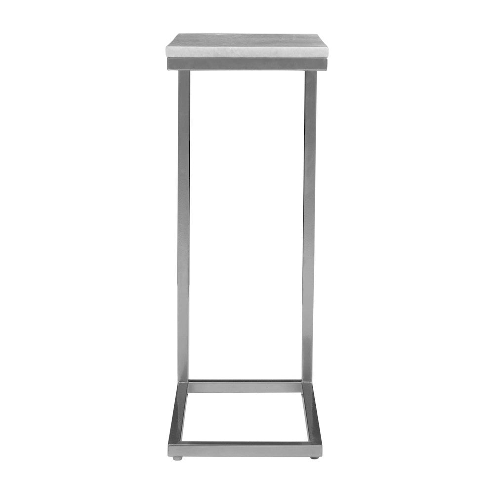 Jofran - Aurora Solid Marble Modern Luxury Glam Accent C-Table (Set of 2) in Chrome - 2330-BIANCO view 3