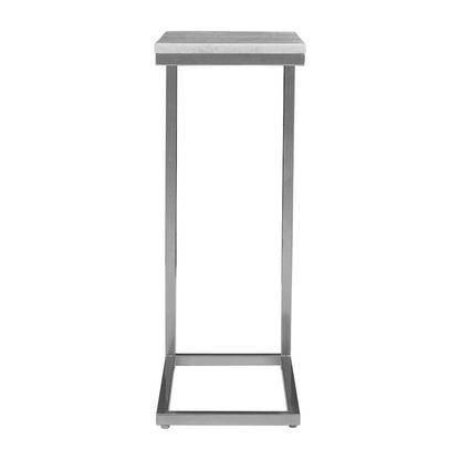 Jofran - Aurora Solid Marble Modern Luxury Glam Accent C-Table (Set of 2) in Chrome - 2330-BIANCO view 3