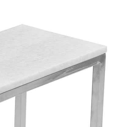 Jofran - Aurora Solid Marble Modern Luxury Glam Accent C-Table (Set of 2) in Chrome - 2330-BIANCO view 4