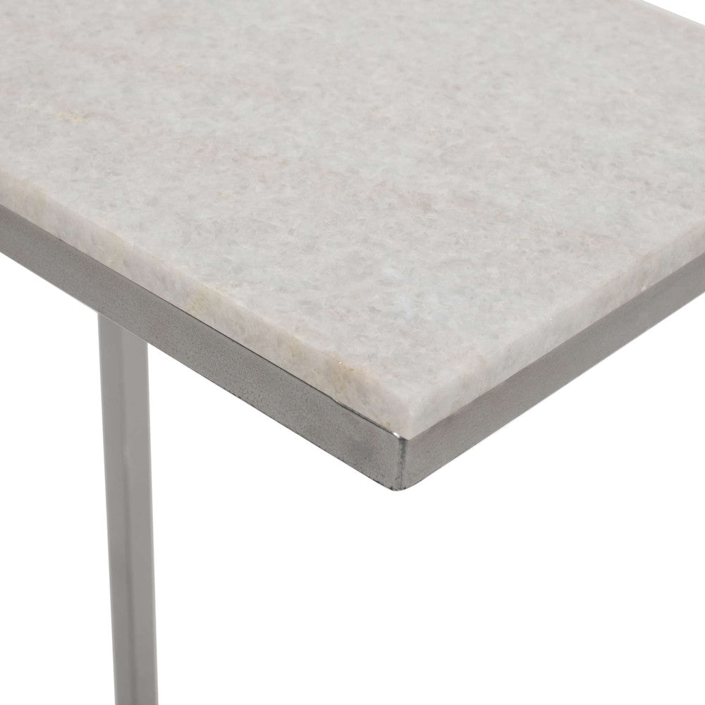 Jofran - Aurora Solid Marble Modern Luxury Glam Accent C-Table (Set of 2) in Chrome - 2330-BIANCO view 5