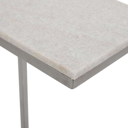 Jofran - Aurora Solid Marble Modern Luxury Glam Accent C-Table (Set of 2) in Chrome - 2330-BIANCO view 5