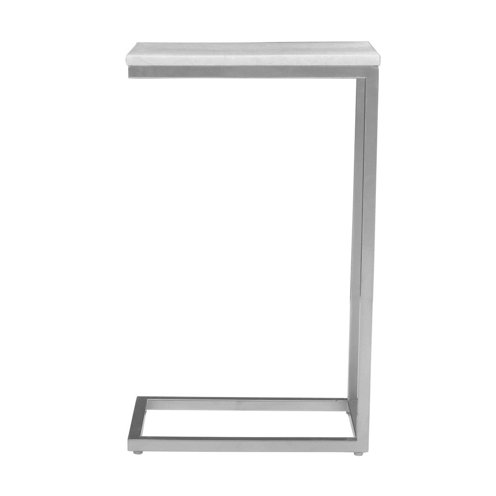 Jofran - Aurora Solid Marble Modern Luxury Glam Accent C-Table (Set of 2) in Chrome - 2330-BIANCO view 7