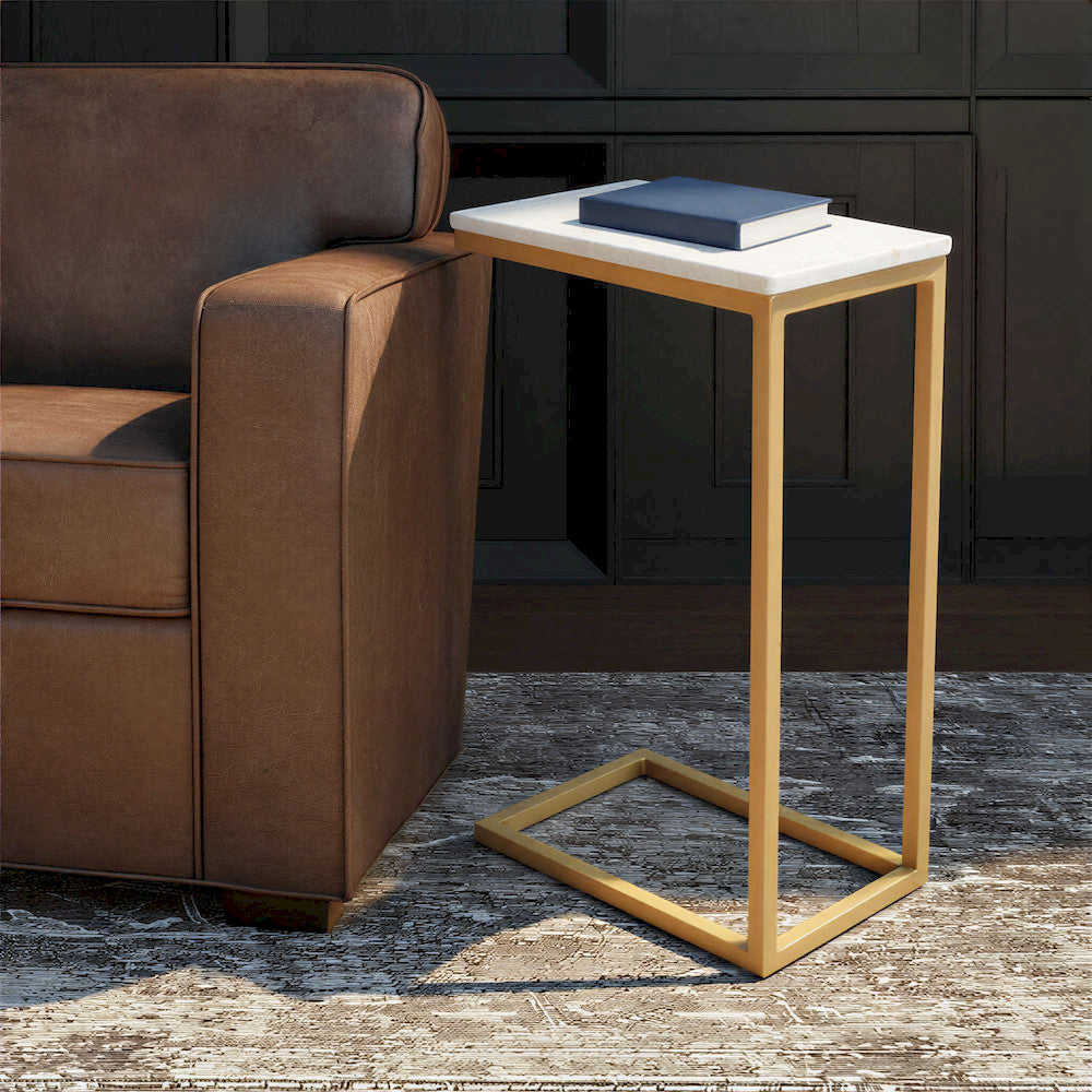 Jofran - Aurora Solid Marble Modern Luxury Glam Accent C-Table (Set of 2) in Gold - 2330-AURORA view 6