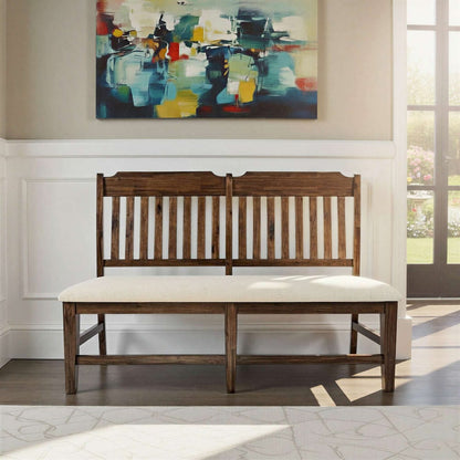 Jofran - Bakersfield 57 Solid Acacia Dining Bench - Wire Brush Brown - 1901-57KD view 7