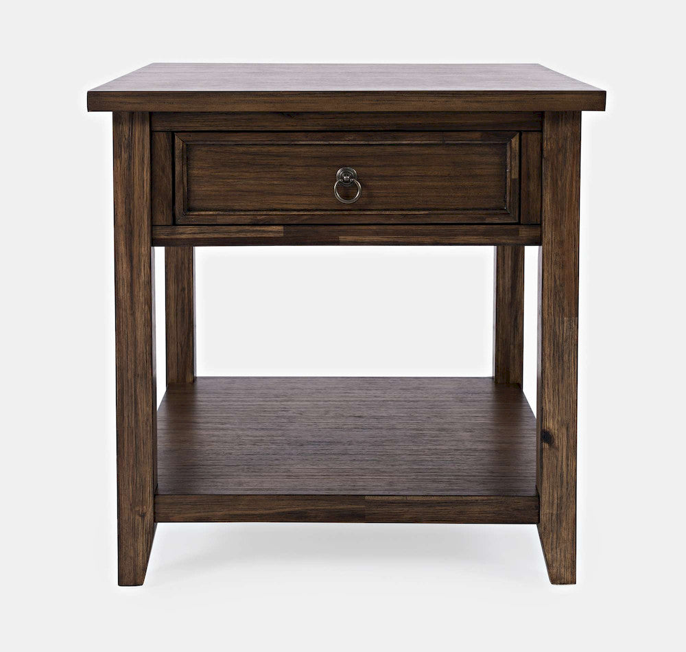 Jofran - Bakersfield End Table with Drawer - Wire Brush Brown - 1900-3 view 1