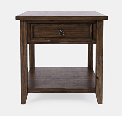 Jofran - Bakersfield End Table with Drawer - Wire Brush Brown - 1900-3 view 1