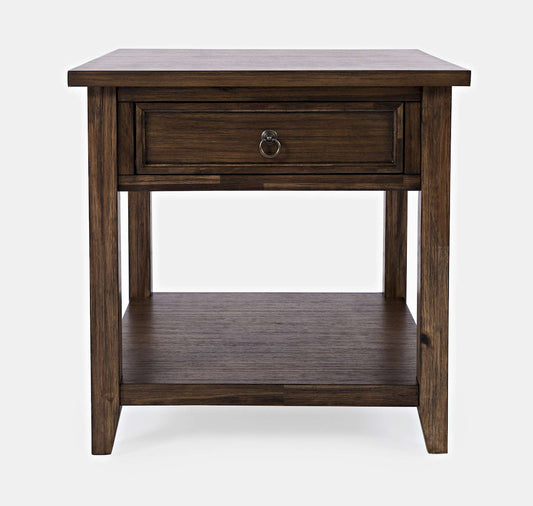 Jofran - Bakersfield End Table with Drawer - Wire Brush Brown - 1900-3 view 1