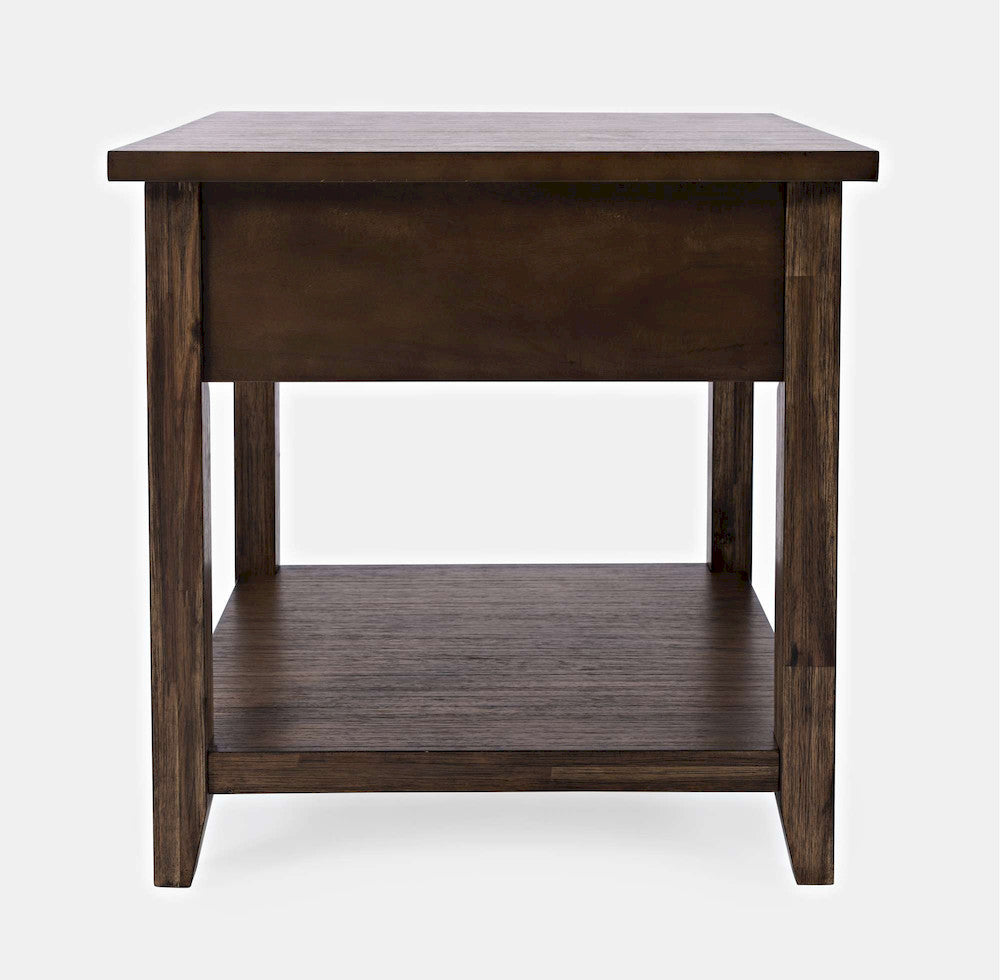 Jofran - Bakersfield End Table with Drawer - Wire Brush Brown - 1900-3 view 4