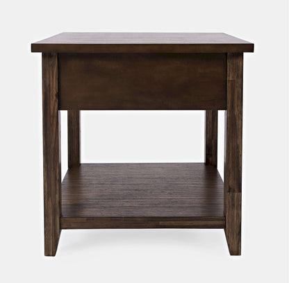 Jofran - Bakersfield End Table with Drawer - Wire Brush Brown - 1900-3 view 4