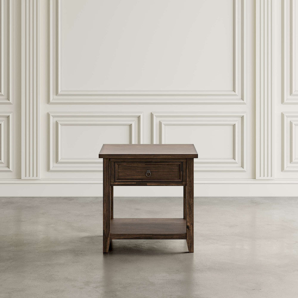 Jofran - Bakersfield End Table with Drawer - Wire Brush Brown - 1900-3 view 6