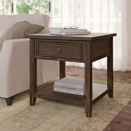 Jofran - Bakersfield End Table with Drawer - Wire Brush Brown - 1900-3 view 11