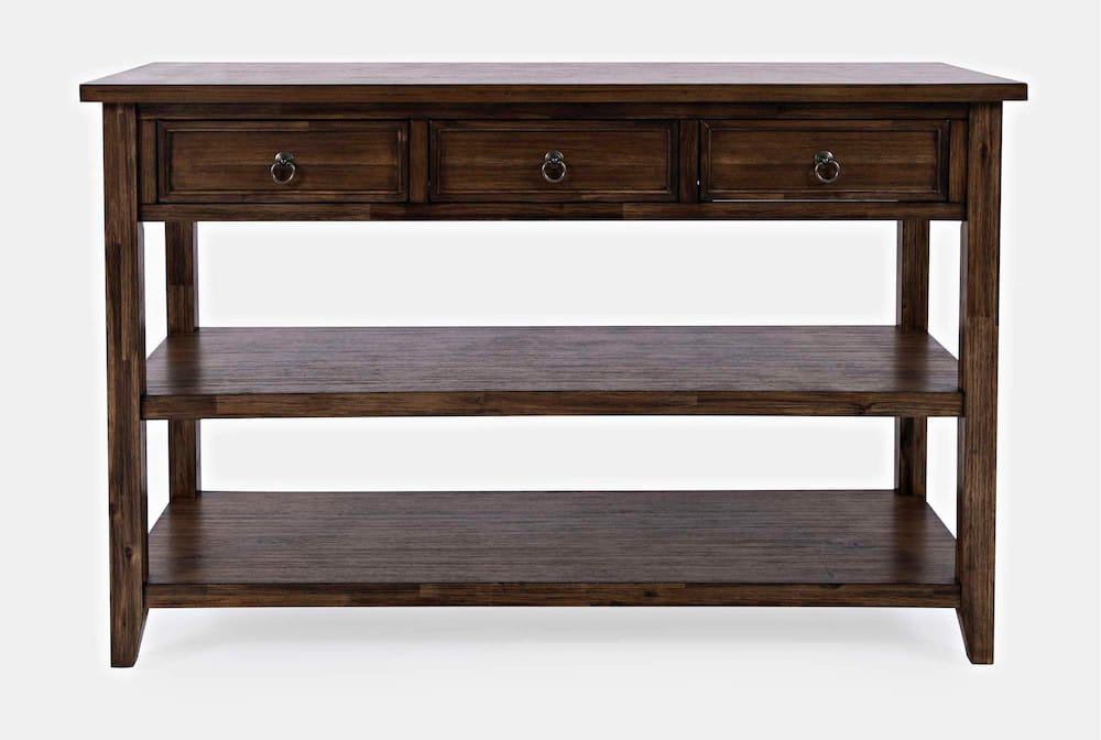 Jofran - Bakersfield Sofa Console Table with Three Drawers - Wire Brush Brown - 1900-4 view 1