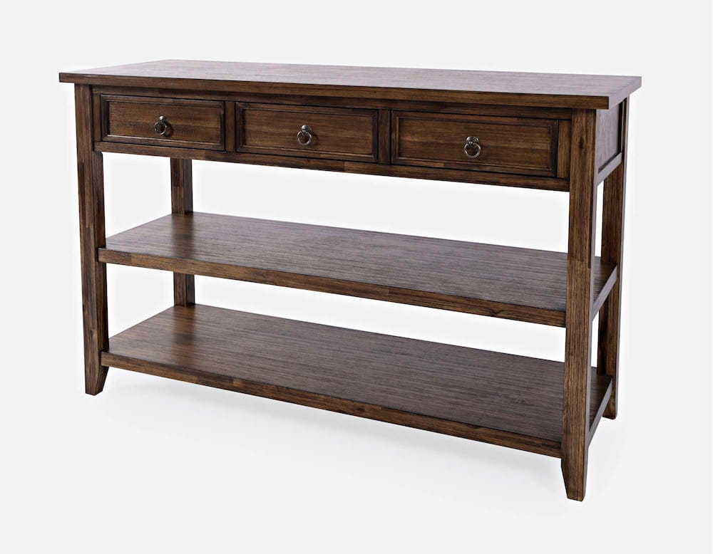 Jofran - Bakersfield Sofa Console Table with Three Drawers - Wire Brush Brown - 1900-4 view 3