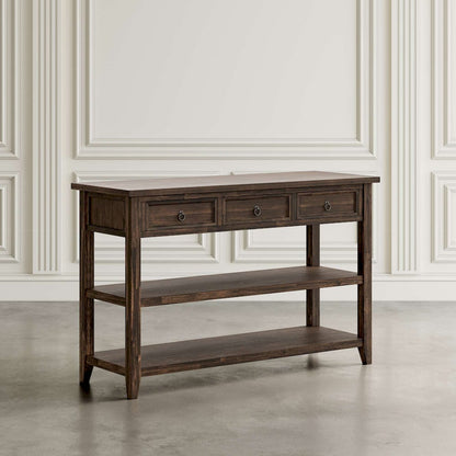 Jofran - Bakersfield Sofa Console Table with Three Drawers - Wire Brush Brown - 1900-4 view 7