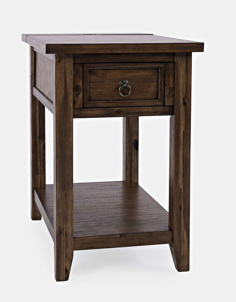 Jofran - Bakersfield USB Charging Side Table - Wire Brush Brown - 1900-7 view 2