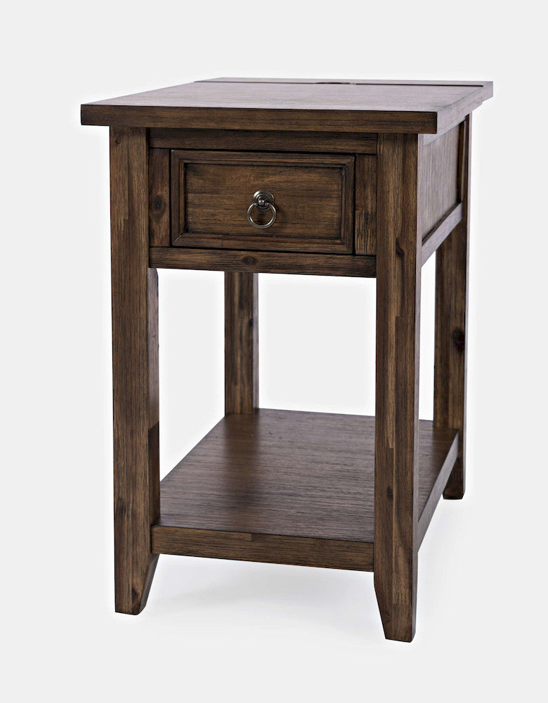 Jofran - Bakersfield USB Charging Side Table - Wire Brush Brown - 1900-7 view 3