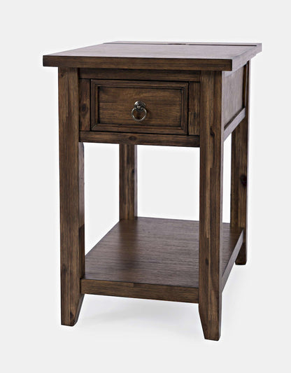 Jofran - Bakersfield USB Charging Side Table - Wire Brush Brown - 1900-7 view 3