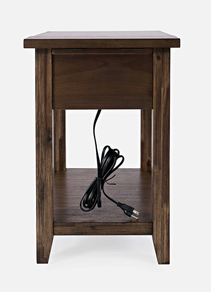 Jofran - Bakersfield USB Charging Side Table - Wire Brush Brown - 1900-7 view 4