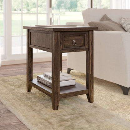 Jofran - Bakersfield USB Charging Side Table - Wire Brush Brown - 1900-7 view 12