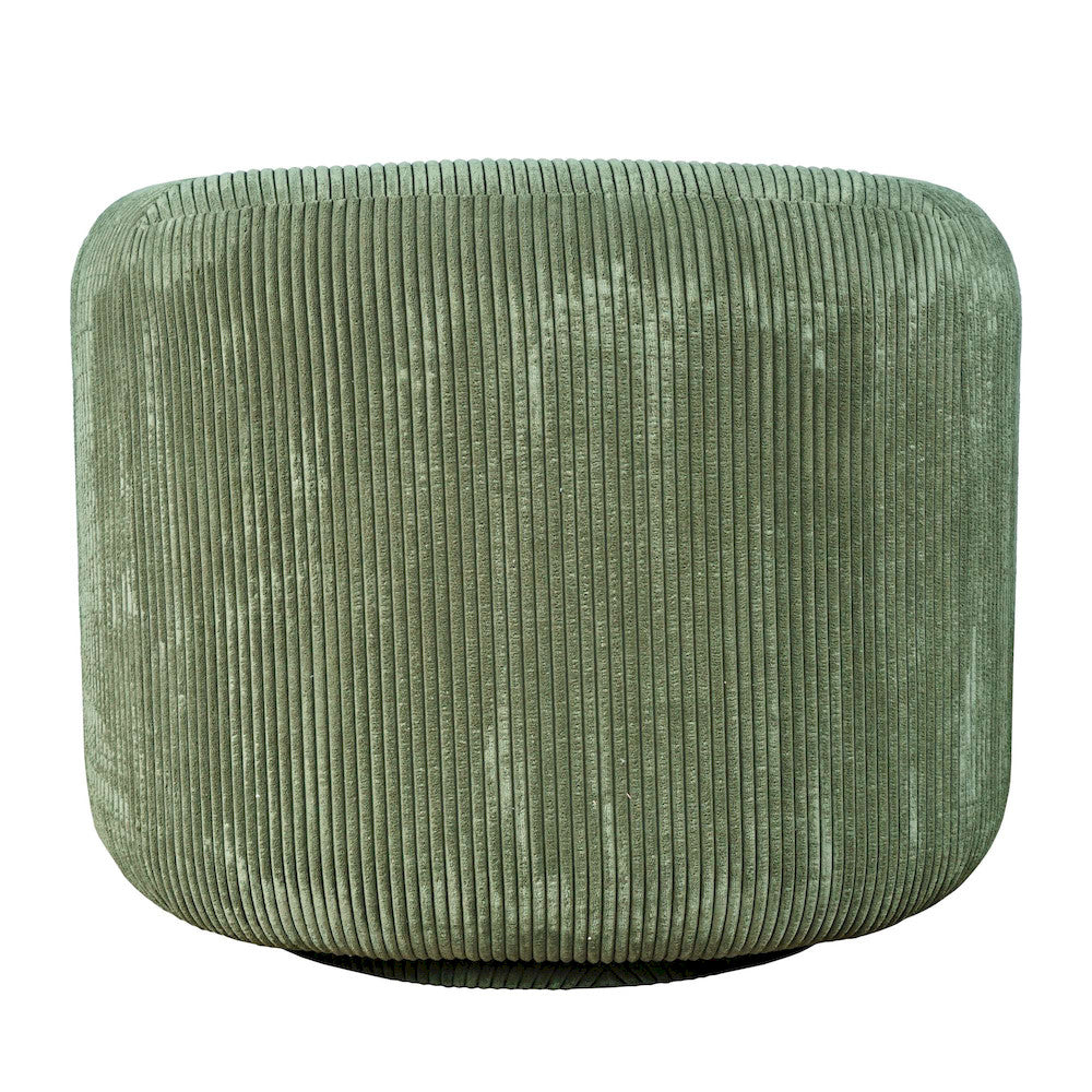 Jofran - Biggs Modern Corduroy Upholstered Curved Barrel Swivel Accent Chair - Forest - BIGGS-SW-FOREST view 3