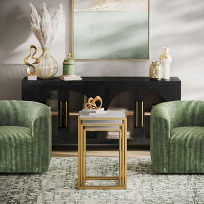 Jofran - Biggs Modern Corduroy Upholstered Curved Barrel Swivel Accent Chair - Forest - BIGGS-SW-FOREST view 4