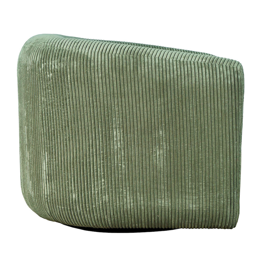 Jofran - Biggs Modern Corduroy Upholstered Curved Barrel Swivel Accent Chair - Forest - BIGGS-SW-FOREST view 6