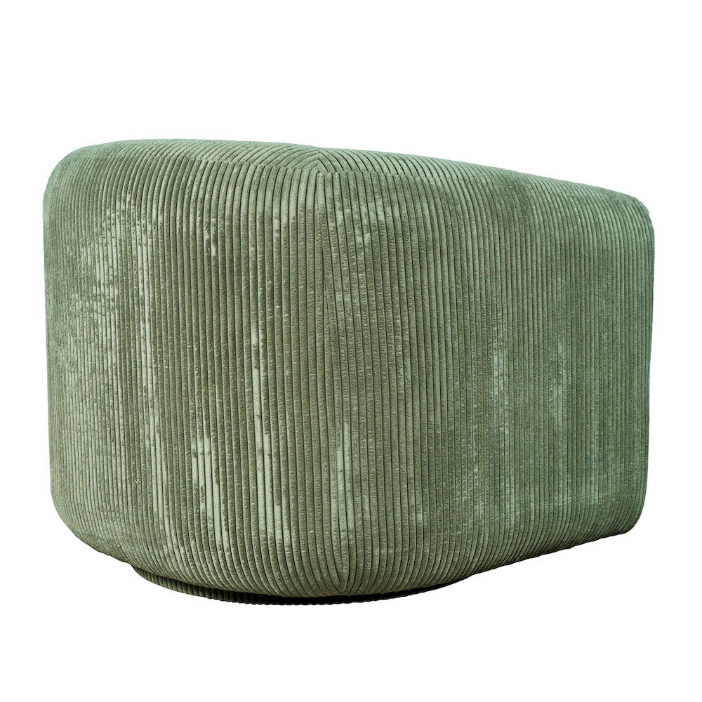 Jofran - Biggs Modern Corduroy Upholstered Curved Barrel Swivel Accent Chair - Forest - BIGGS-SW-FOREST view 7