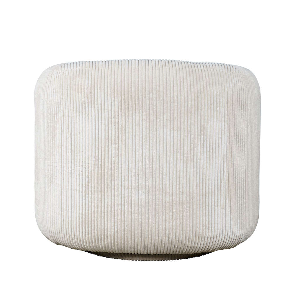Jofran - Biggs Modern Corduroy Upholstered Curved Barrel Swivel Accent Chair - Natural - BIGGS-SW-NATURAL view 3