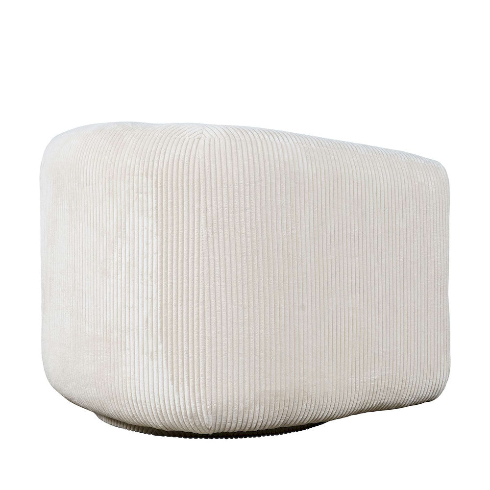 Jofran - Biggs Modern Corduroy Upholstered Curved Barrel Swivel Accent Chair - Natural - BIGGS-SW-NATURAL view 7