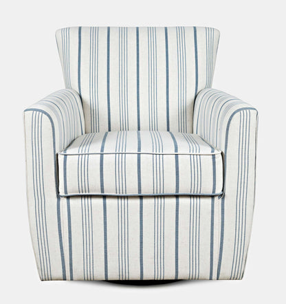 Jofran - Blakely Blue Stripe Contemporary Swivel Accent Chair - BLAKELY-SW-BSTRP view 1