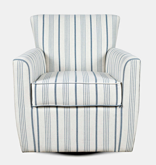 Jofran - Blakely Blue Stripe Contemporary Swivel Accent Chair - BLAKELY-SW-BSTRP view 1