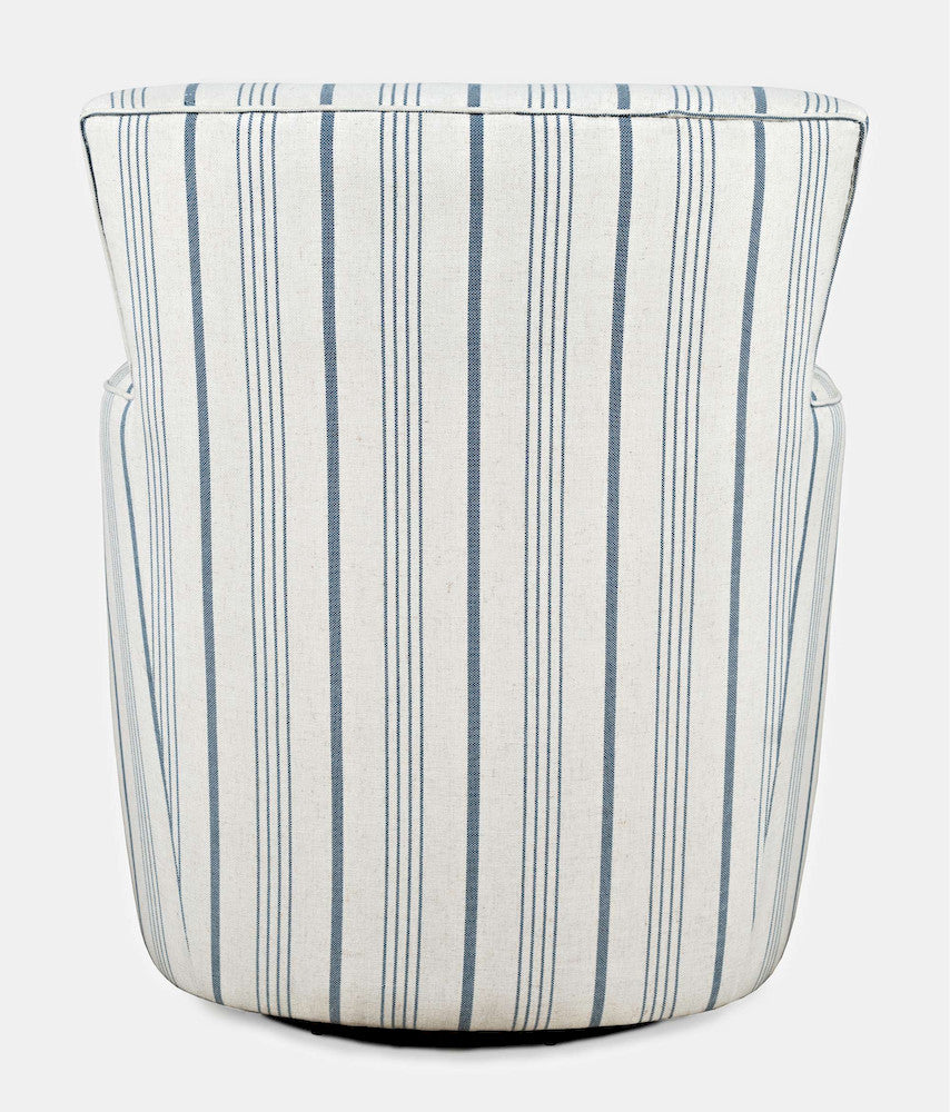 Jofran - Blakely Blue Stripe Contemporary Swivel Accent Chair - BLAKELY-SW-BSTRP view 3