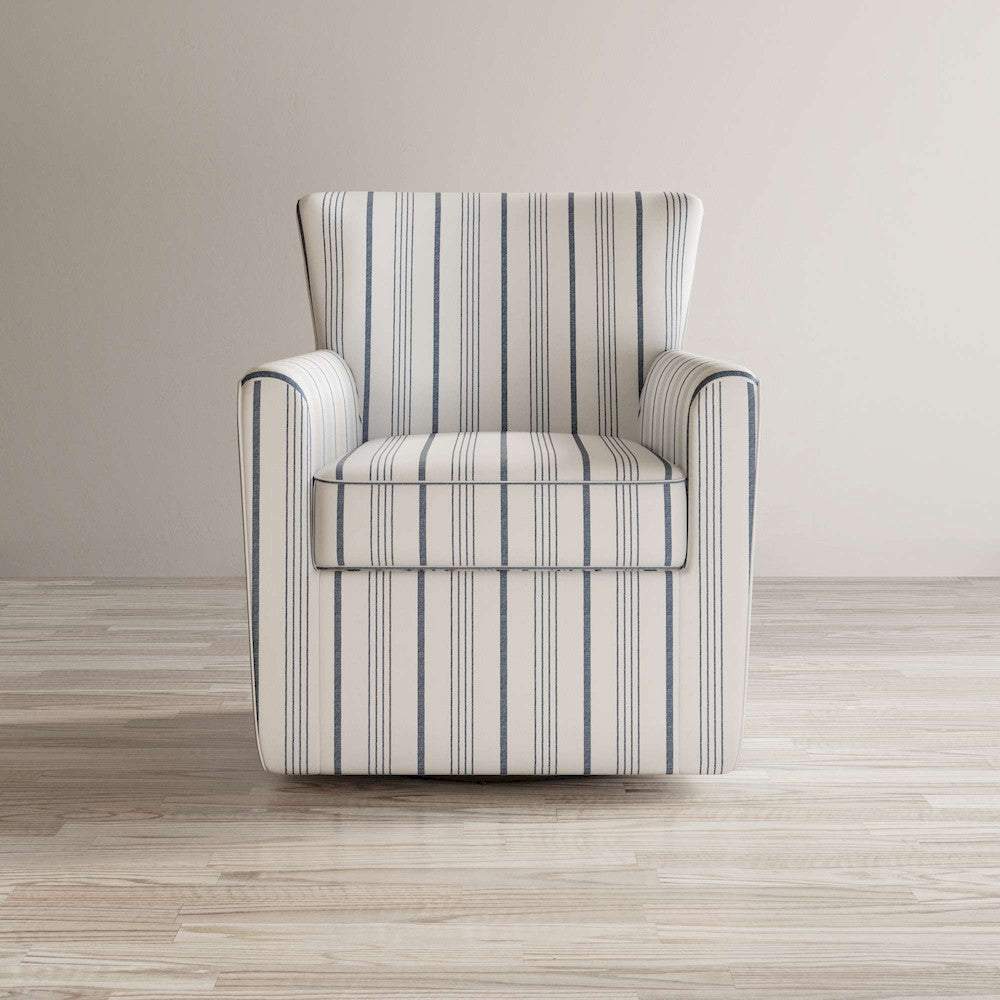 Jofran - Blakely Blue Stripe Contemporary Swivel Accent Chair - BLAKELY-SW-BSTRP view 4