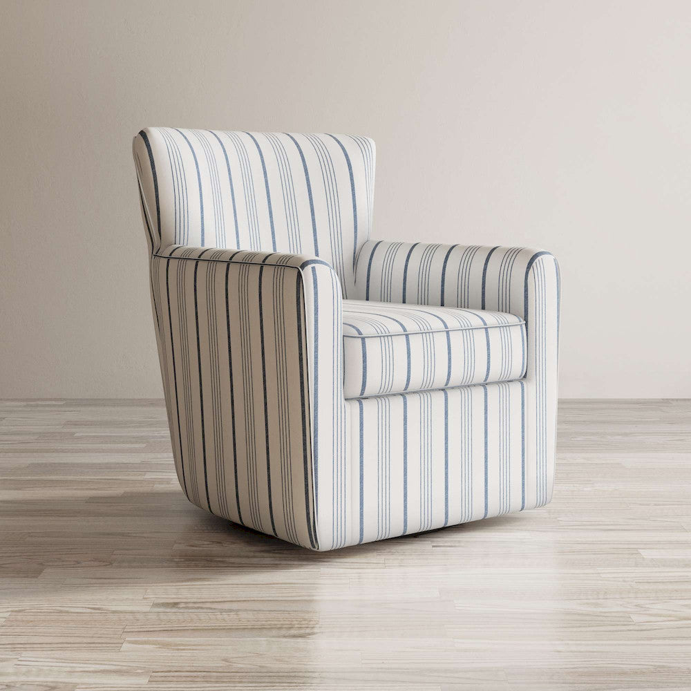 Jofran - Blakely Blue Stripe Contemporary Swivel Accent Chair - BLAKELY-SW-BSTRP view 5