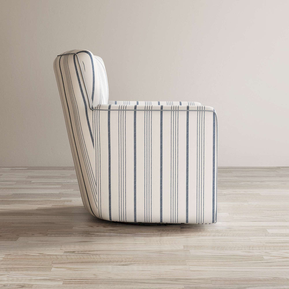 Jofran - Blakely Blue Stripe Contemporary Swivel Accent Chair - BLAKELY-SW-BSTRP view 6